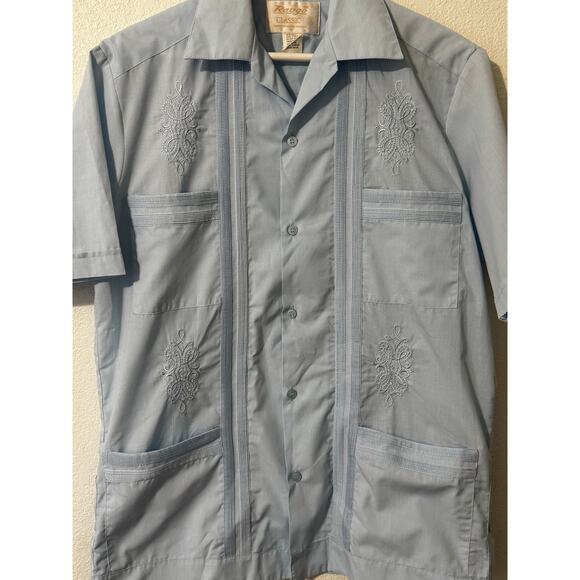 Ravgo Classic Vintage Men's Guayabera Button Up Short Sleeve Shirt Small - Picture 3 of 10